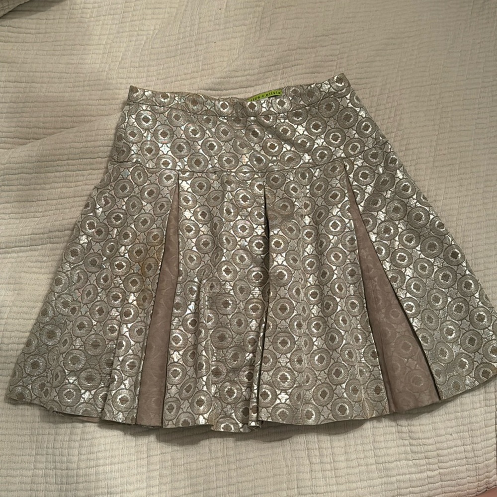 Alice and Olivia silver skirt